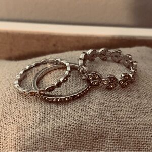 Stella & Dot Silver Ring Trio